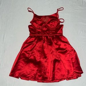 For Love And Lemons Red Babydoll Mini Dress